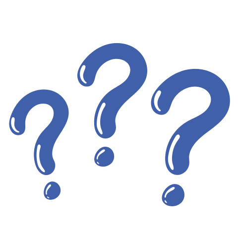 Three question marks to represent they way coaching uses questions to help you find your own solutions to challenges